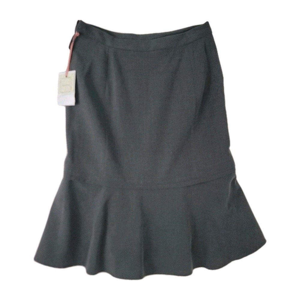 NEW INTUITIONS WOMENS GRAY A LINE FLARE HEM SKIRT HIGH RISE KNEE LENGTH SIZE 6